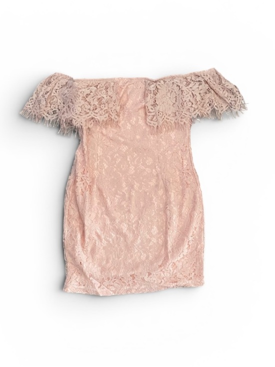 PrettyLittleThing Dresses & Skirts - PrettyLittleThing Pink Lace Mini Bardot Dress